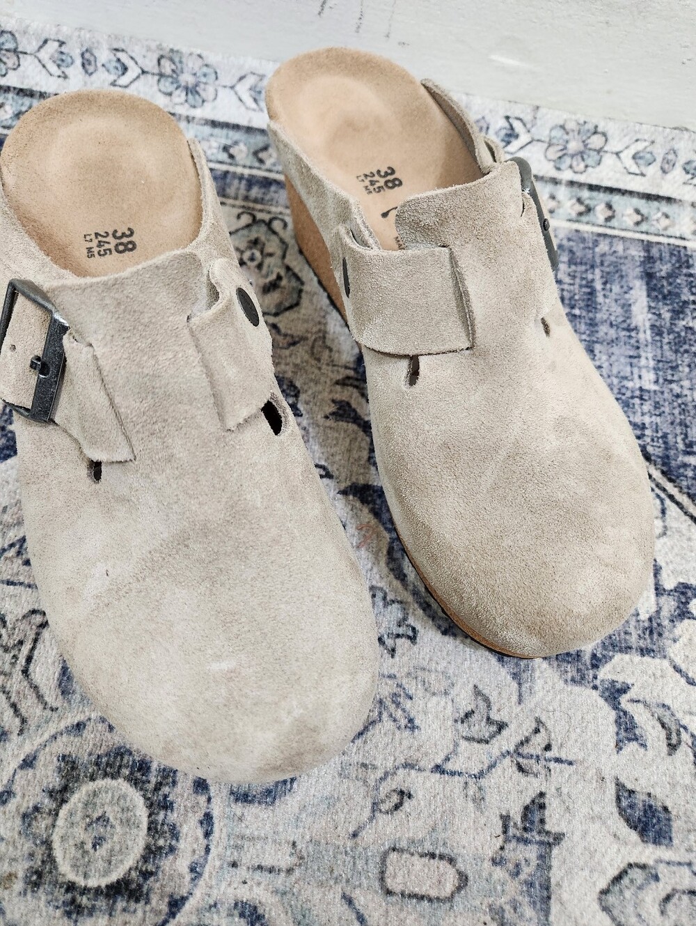 Birkenstock Papillio Fanny Wedge Clogs Suede - Picture 3 of 11